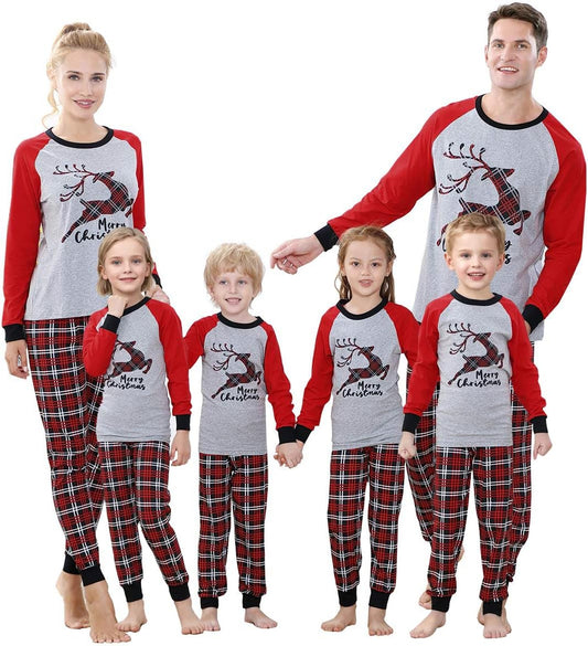 Christmas Pajamas Family Matching Sets for Unisex Women Men Kids Xmas Long Sleeves Sleepwear Pjs